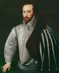 Portræt af Sir Walter Raleigh (1554-1618) 1588
